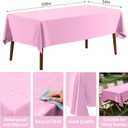 2 x CXPSINC Plastic Tablecloth 54" x 108"Disposable Tablecloth Rectangle Plastic Table Cover for 6 to 8 Foot Tables Indoor or Outdoor Parties Birthdays Christmas (Pink, 16 Pack)