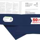 Zzrywuty 50 Packs Two Pocket File Folders with Business Card Slot,Textured Paper,Letter Size,Holds 100 Plus Sheets for School,Office,Business,Royal Blue