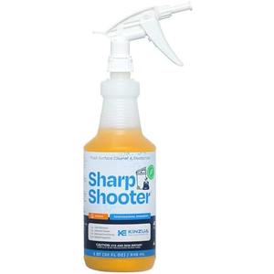 KINZUA ENVIRONMENTAL Sharpshooter, Heavy-Duty Trash Can Odor Eliminator & Degreaser, Garbage Surface Cleaner and Deodorizer Foam, Professional-Grade, Fresh Citrus Scent, 32 oz