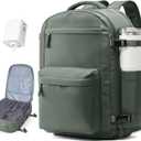 Vacuum Travel Backpack with Pump for Women, Personal Item Carry on Backpacks Flight Approved 18x14x8 inches for Men,Laptop Waterproof Work Compression Bags Casual Daypack, Green(Large)