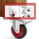 4" Swivel Caster Wheels with Safety Dual Locking and Rubber Tire Wheels, Heavy Duty - 300 Lbs Per Caster for Workbench, Cart, Trolley, Dolly, Cabinet, Compact Rubber Castor Wheels, 4-Packs