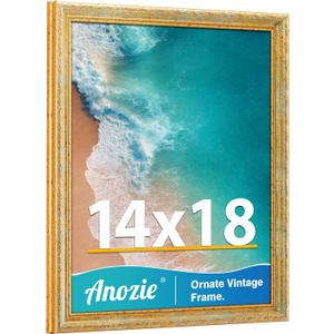 Vintage 14x18 Picture Frame, Antique Gold Photo Frames with Plexiglass Front,Ornate 14x18 Frame Display for Wall Dcor,1 Pack,Silver
