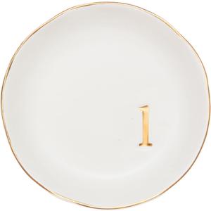 COLLECTIVE HOME - Ceramic Jewelry Tray, Decorative Trinket Dish for Rings Earrings Necklaces Bracelet Watch Keys, Birthday Mother's Day Christmas Gift for Women, 4.75", White Surface (L)