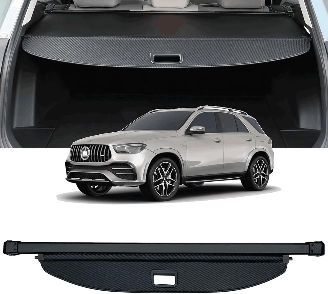 Cargo Cover Compatible with 2019-2024 Mercedes Benz GLE 350 450 SUV AMG GLE 53 63 S Accessories Retractable Rear Trunk Cover Trunk Security Cover Shielding Shade GLE Cargo Cover 2019-2022 2023 2024
