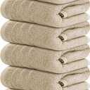 Tens Towels Pack of 6 Hand Towels, 100% Cotton, Lighter Weight, Quick to Dry, 16 x 28 Inches, Super Soft & Absorbent, Perfect for Bathroom & Kitchen (Beige)