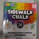 JOYIN 36 PCS Dustless Sidewalk Chalk for Kids with Holder, 12 Colors, NonToxic Washable Colored Chalk, School Supplies, Classroom Must Haves, Outdoor Toys