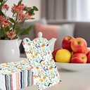 Whaline 100Pcs Spring Floral Guest Napkins Colorful Leaves Flowers Paper Napkins Greenery Disposable Dinner Hand Napkin Towel for Home Kitchen Bathroom Holiday Party Supplies