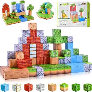 Magnetic Blocks – Build Mine Magnet World Set, STEM Montessori Sensory Toys for Boys & Girls Age 3-8, Educational Construction Cubes for Toddlers, Gifts for Kids 3+ Years Old