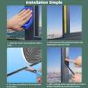 2 x Fjzoys Window Weather Stripping Door Seal, 16.5FT Self-Adhesive Soundproofing Weather Strip for Exterior Door Frame Window Winter Insulation Noise Cancelling Window Inserts, 0.35in x 0.2in, Gray