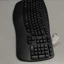 MEETION Wireless Ergonomic Keyboard, Wave Keys Firm Wrist Rest for Natural Typing, 2.4G USB-A Cordless Receiver and USB-C Adapter, Ergo Computer Keyboard Compatible with Windows/Mac/PC/Laptop, Black (Black (Size: 17.39*9.43*1.81in))