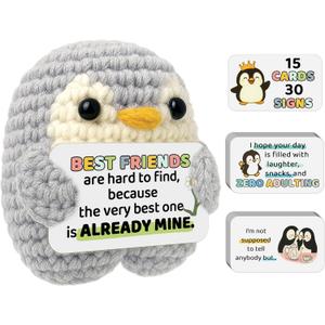 Crimmy Friendship Gift for Women, Sisters, Best Friend, Positive Crochet Doll with 30 Cute and Uplifting Messages, Funny Christmas, Birthday Gift Idea for Bestie, Coworkers, BFF