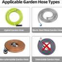 Water Hose Reel Cart, Holds 60-80 Ft of 5/8 Inch Hose, Green Wall Mounted Garden Hose Cart, Portable Hose Reel for Convenient Storage and Watering