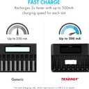 Tenergy TN480U 8-Bay LCD Display Fast Charger for NiMH/NiCD AA AAA Rechargeable Batteries with Mirco USB and USB Type C Input for AA and AAA Rechargeable Batteries