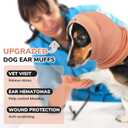 PUMYPOREITY Anti-Slip Headband for Dog Hematoma, Adjustable Dog Calming Hoodie for Fireworks, Thunderstorms, Grooming, No Shake Ear Wraps & Muffs for Noise Protection, M, Orange