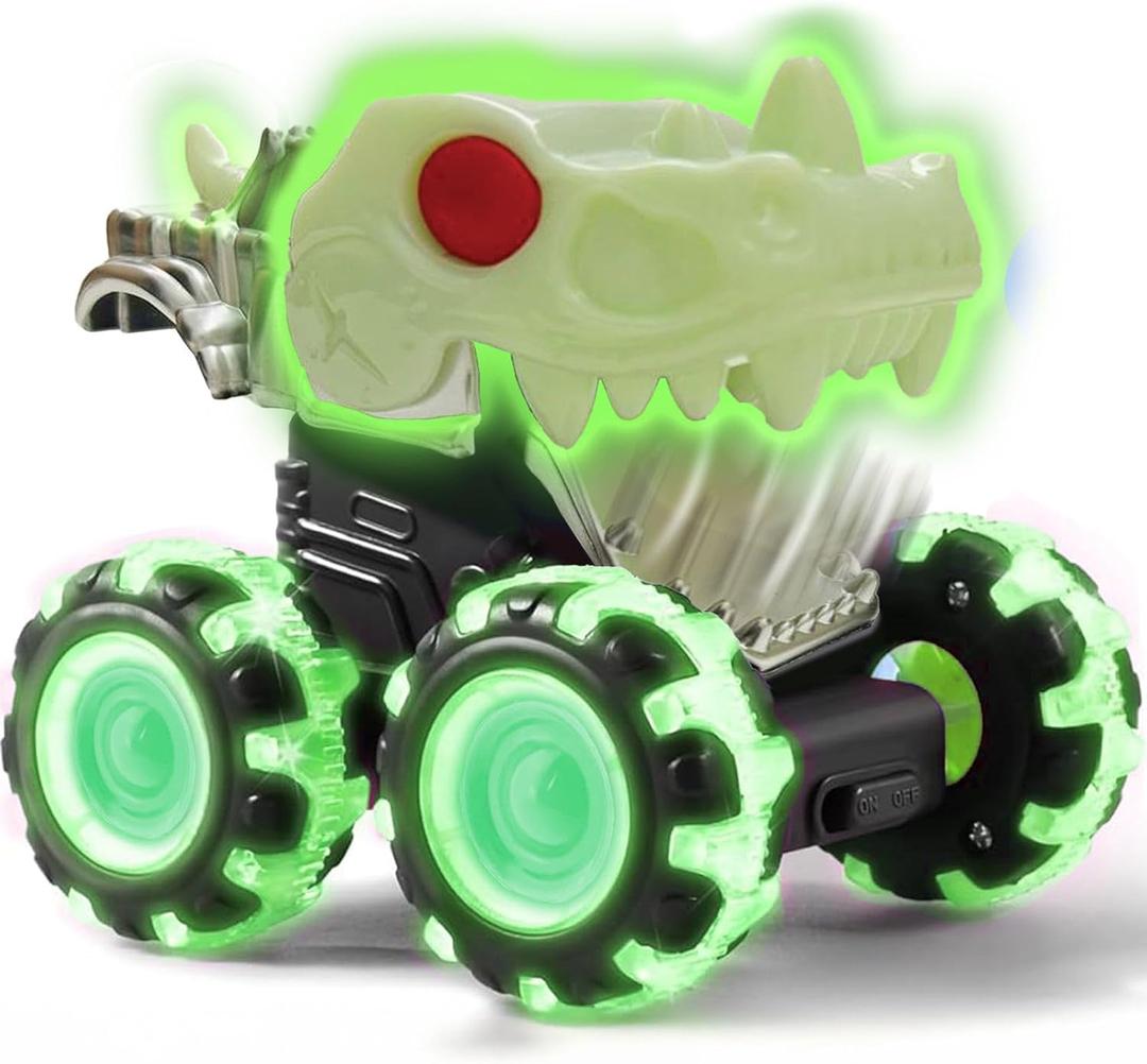 Stargo - Glow in the Dark Skull Monster Truck Toys - Light Up Chomping Pull Back Truck | Birthday Gifts for Toddlers, Boys Toys, Monster Truck Childrens Toys for Kids Boys, Girls Ages 3-5 4-6 5-7 4-8