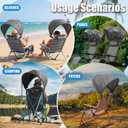 DaisyInner 1 Pcs Beach Chair Umbrella Canopy Extra Large Foldable Chair Sun Shade with Adjustable Clamp for Beach Camping Fishing Lounge Outdoor (Grey)