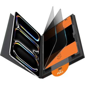 OMOTON 2 Pack Privacy Screen Protector for iPad Pro 11 inch M5 M4 (6th&5th Generation, 2025/2024), Anti-Spy Tempered Glass with Easy Installation Tray, Case Friendly, Compatible with Apple Pencil (Black)