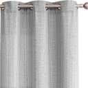 COLLACT Grey Curtains Linen Textured Curtains 84 Inch Length 2 Panels for Living Room Casual Weave Light Filtering Semi Sheer Drapes Grommet Top Window Treatments, W38 x L84, Heathered Grey