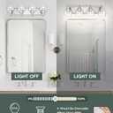 Bathroom Light Fixtures, 4 Light Brushed Nickel Vanity Light, 26 Inch Modern Wall Sconces with Globe Clear Glass Shade, Vanity Lighting Fixtures Over Mirror, VL195-BN-CL-4