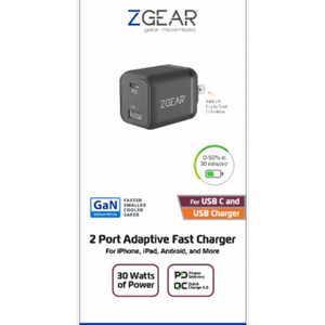 ZGear® Adaptive Fast Charge Wall Charger with 2 USB Ports