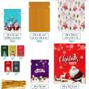 habgp 35 PCS Christmas Drawstring Gift Bags, Christmas Gift Bags with Tags & Ribbon Ties, Assorted Sizes for Xmas Holiday Present Wrapping & Festival Party Supplies Favor, Large Medium Small