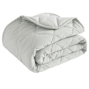 BEDSUM 100% Brushed Microfiber Down Alternative Toddler Comforter, Ultra Soft Lightweight and Warm Breathable Crib Quilted Blanket for Nursery Stroller Bed, 39x47 Inches, Light Grey