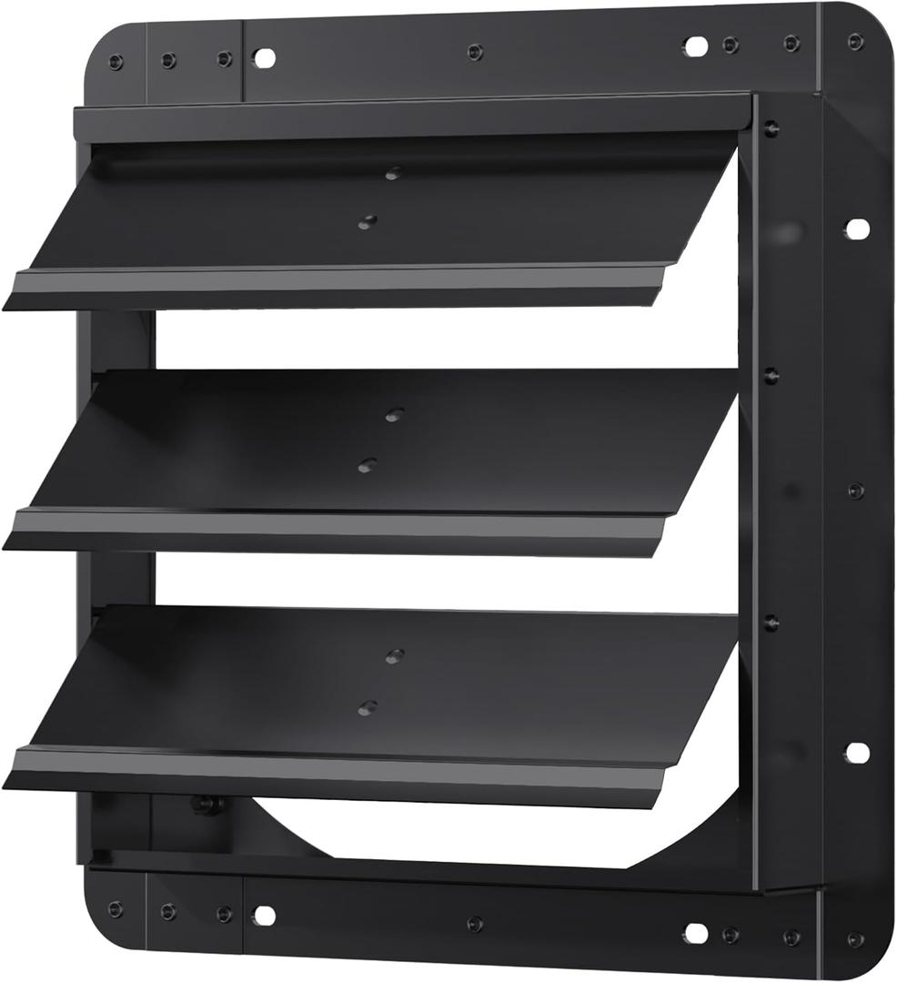 12 Inch Aluminum Automatic Shutter Louver Vent (No Fan Blades and Motor) for Home Attics, Workshops, Barn, Greenhouse