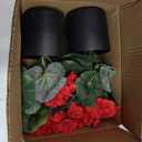 2 Pack Artificial Geranium Fake Flowers for Outdoors Spring Summer Decor, Silk Geraniums Red Flowers UV Resistant Faux Flower Potted Plants for Gardens Farmhouse Indoor Home Table Decor (Red)