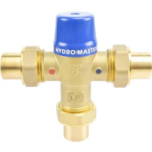 Hydro Master Thermostatic Mixing Valve, LF Brass Construction, Temperature Control, 3/4 Inch Sweat