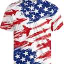 Golf Shirts for Men Funny Golf Polo Shirts Short Sleeve Polo Shirts Moisture Wicking Performance Golf Outfits (X-Large, American Flag-3)