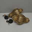 Twinkya 2 Pack Hanging Solar Lights Outdoor Garden Decor, Waterproof Plastic Moroccan Solar Powered Lantern Lamp, Outside Decorations for Patio Yard Porch Backyard Decor, Gardening Gifts for Women Mom (Brown Gold)