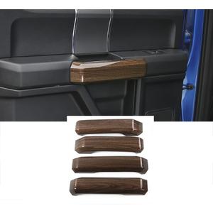 JeCar Car Inner Door Grab Handle Decoration Trim Cover for 2015 2016 2017 2018 2019 2020 Ford F150 (Wood Grain)
