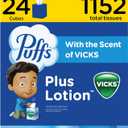 Puffs Plus Lotion with Vicks Facial Tissues, 24 Cubes, 48 Tissues per Box