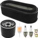 Anxingo 11013-2206 Air Filter Pre-Filter Oil Fuel Filter Spark Plug Tune Up Kit, Replacement for Kawasaki FD501V-CS00 Replacement for John Deere LX178, Replaces M96846