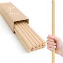 10PCS Craft Birch Wood Dowel Rods – 24 Inch Long 1 Inch Thick Natural Wooden Sticks for Crafts DIY Projects Food Use Smooth Round Wood Sticks for Crafts & Display Use