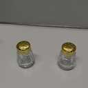 24 Pcs Cube Shape Mini Salt and Pepper Shakers Bulk 0.5 oz Small Cube Glass Spice Shaker with Plastic Mini Funnels for Wedding Kitchen Restaurant Travel Camp Party (Golden)