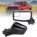 Left Driver Side Mirror Compatible with 2019-2025 Chevy Silverado 1500 With Power Glass Manual Folding Heated Without Turn signal Replace#GM1320583(5Pins (Black)