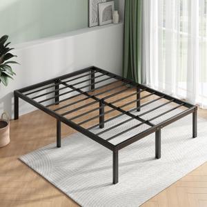 Novilla Queen Bed Frame, 14 Inch Metal Platform Bed Frame Queen Size with Storage Space Under Bed Frames, Heavy Duty Steel Slat Support, No Box Spring Needed, Easy Assembly (Dark Black)