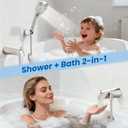 Bathtub Faucet with Filtered Handheld Shower Head, 6 Spray Modes from Rain to Powder, Tub Spout with Diverter,79" Extra Long Hose, High Pressure Bath Tub Faucet with Sprayer Attachment (Brushed Nickel)