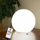 FANOAULEA 8 Inch Ball Light, Outdoor Glow Globe Light with Remote Control, LED Solar Gazing Ball Night Light 10 Modes RGB Color Changing, Waterproof Solar Globe for Garden Yard Pathway Decor