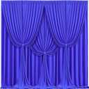 24x10FT Black Backdrop Curtains for Wedding Parties, Wrinkle Free Polyester Photography Backdrop Drapes for Wedding Baby Shower Birthday Parties Stage Background Stand Decorations 4x10ft,6 Panels (Royal Blue)