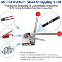 UpJiaFlarish Stainless Steel Banding Tool,Strapping Tool & Banding Stapping Kit - Tensioner & Crimper & Cutter Combination Set and No Buckle Needed Metal Packaging Width 1/2-3/4 inch
