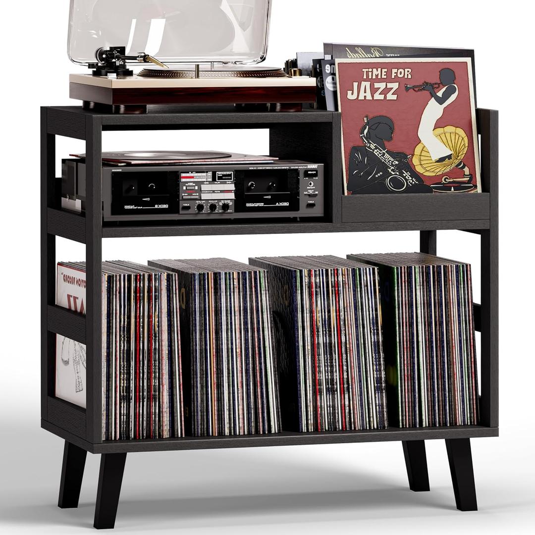 Record Player Stand with Vinyl Storage Turntable Stand