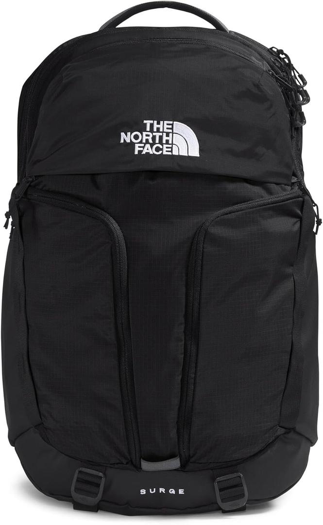 THE NORTH FACE Surge Commuter Laptop Backpack | Daypack With Water Repellent Finish, 16" Laptop Sleeve, Reflective Details (One Size, Tnf Black/Tnf Black-npf)
