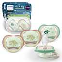 Philips Avent Ultra Air Pacifier - 4 x Light, Breathable Glow-in-The-Dark Baby Pacifiers for Babies Aged 6-18 Months, BPA Free with Sterilizer Carry Case, SCF376/08