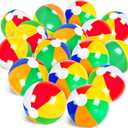 Coopay 24 Pack Inflatable Beach Balls Classic Rainbow Swimming Pool Ball Birthday Beach Party Decoration Summer Water Games Gifts 8 to 12 Inches from Inflated to Deflated