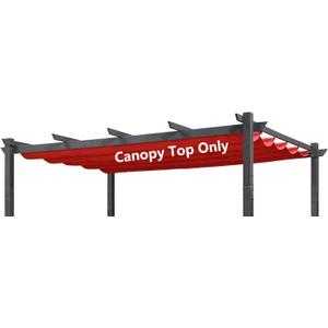 Pergola Shade Cover Replacement Canopy Top Compatible with 10 X 13 ft 6-Bar Pergola Frames - Red (Canopy Size 116" W x 135" L, Canopy Top Only)