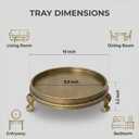 Vintage Brass Decorative Tray, 11.8-Inch Round Serving Tray with Claw Feet, Decorative Coffee Table Tray for Dining Room, Entryway, Living Room