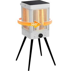 Portable Space Heater,4-Side Carbon Fiber Heating 1500W Fast Electric Heater with 9H Timer Tip-Over Overheat Protection Carry Handle for Bedroom, Living Room, Office