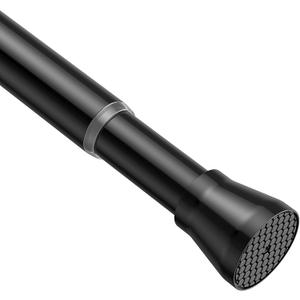 Tension Rods for Windows 28 to 48 Inch - Black Tension Curtain Rod | Spring Tension Rod, No Drill, Non Slip, Adjustable Curtain Rods